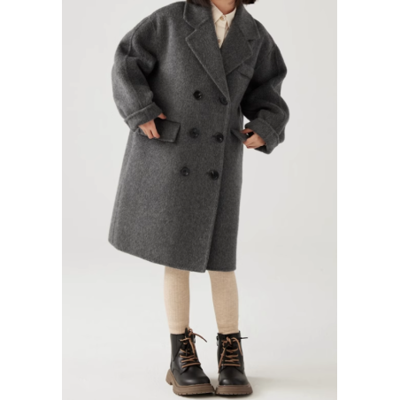 100% Handmade UK Elite Wool Style Suit Collar Elite Kids Wool Coat for Children