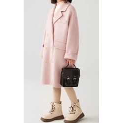 100% Handmade UK Elite Wool Style Suit Collar Elite Kids Wool Coat for Children