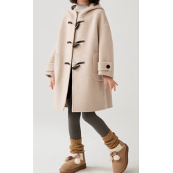 100% Handmade UK Elite Wool Style Horn Buckle Elite Kids Oceanica Wool Coat for Children
