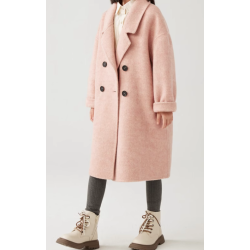 100% Handmade UK Elite Wool Style 2 Rows Buckle Suit Collar Kids Wool Coat for Children
