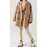 100% Handmade UK Elite Wool Style Camel Yellow Suit Collar Kids Wool Coat for Children