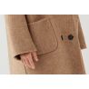 100% Handmade UK Elite Wool Style Camel Yellow Suit Collar Kids Wool Coat for Children