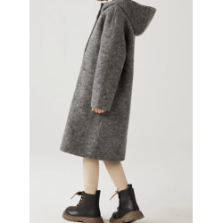 100% Handmade UK Elite Wool Style Link Hat Single Row Buckle Kids Wool Coat for Children
