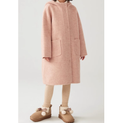 100% Handmade UK Elite Wool Style Link Hat Single Row Buckle Kids Wool Coat for Children