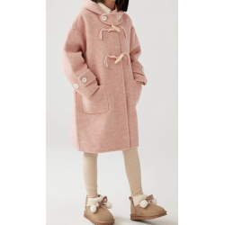 100% Handmade UK Elite Wool Style Link Hat Horn Buckle Kids Wool Coat for Children
