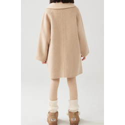 100% Handmade UK Elite Wool Style Mokami Color Doll Collar Kids Wool Coat for Children