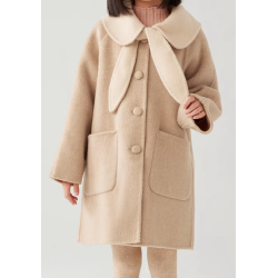 100% Handmade UK Elite Wool Style Mokami Color Doll Collar Kids Wool Coat for Children