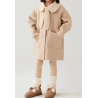 100% Handmade UK Elite Wool Style Mokami Color Doll Collar Kids Wool Coat for Children