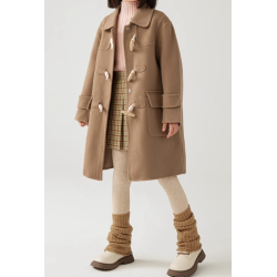 100% Handmade UK Elite Wool Style UK Trench Style Camel Yellow Kids Wool Coat for Children