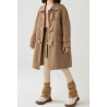 100% Handmade UK Elite Wool Style UK Trench Style Camel Yellow Kids Wool Coat for Children