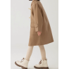100% Handmade UK Elite Wool Style UK Trench Style Camel Yellow Kids Wool Coat for Children
