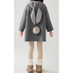 100% Handmade UK Elite Wool Style Rabbit Ears Link Hat Elite Kids Wool Coat for Children