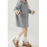 100% Handmade UK Elite Wool Style Light Gray Rabbit Ears Hat Kids Wool Coat for Children