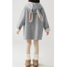 100% Handmade UK Elite Wool Style Light Gray Rabbit Ears Hat Kids Wool Coat for Children