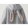100% Handmade UK Elite Wool Style Light Gray Rabbit Ears Hat Kids Wool Coat for Children