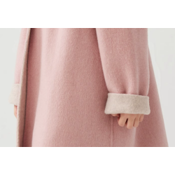 100% Handmade UK Elite Wool Style Light Pink Round Collar Elite Kids Wool Coat for Children