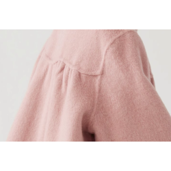 100% Handmade UK Elite Wool Style Light Pink Round Collar Elite Kids Wool Coat for Children