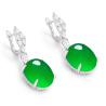 Jade Earring Health & Life Harmony Energy Protection of Spring Rain Oval Imperial Green Energy Healing Jade Earring