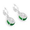 Jade Earring Health & Life Harmony Energy Protection of Spring Rain Oval Imperial Green Energy Healing Jade Earring