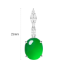 Jade Earring Health & Life Harmony Energy Protection of Spring Rain Oval Imperial Green Energy Healing Jade Earring