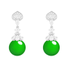 Jade Earring Health & Life Harmony Energy Protection of Imperial Green Round Bead Energy Healing Jade Earring