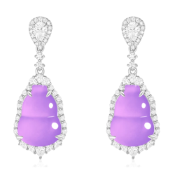 Jade Earring Health & Life Harmony Energy Protection of Imperial Violet Cucurbit Energy Healing Jade Earring