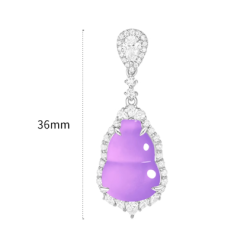 Jade Earring Health & Life Harmony Energy Protection of Imperial Violet Cucurbit Energy Healing Jade Earring
