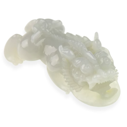 Jade Pixiu Wealth & Life Harmony Energy Protection of Clear White 806 Energy Healing Jade Pixiu