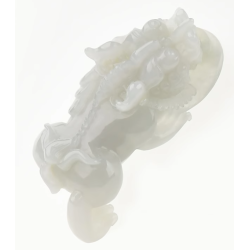 Jade Pixiu Wealth & Life Harmony Energy Protection of Clear White 806 Energy Healing Jade Pixiu