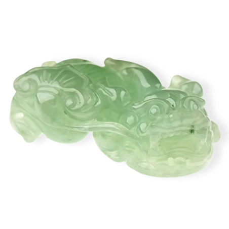 Jade Pixiu Wealth & Life Harmony Energy Protection of Graceful Light Green 1357 Energy Healing Jade Pixiu