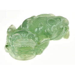 Jade Pixiu Wealth & Life Harmony Energy Protection of Clear Light Green 1368 Energy Healing Jade Pixiu
