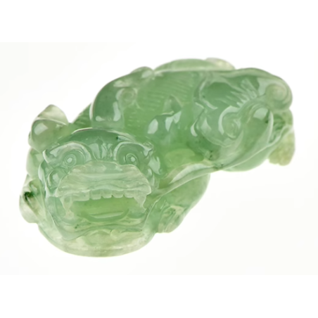 Jade Pixiu Wealth & Life Harmony Energy Protection of Clear Light Green 1368 Energy Healing Jade Pixiu