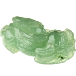 Jade Pixiu Wealth & Life Harmony Energy Protection of Clear Light Green 1368 Energy Healing Jade Pixiu