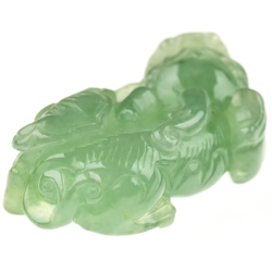 Jade Pixiu Wealth & Life Harmony Energy Protection of Clear Light Green 1368 Energy Healing Jade Pixiu