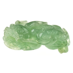 Jade Pixiu Wealth & Life Harmony Energy Protection of Clear Light Green 1368 Energy Healing Jade Pixiu