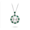 Oriental Pearl Energy Protection of White Round Emerald Energy Heal Pearl Jewelry Set