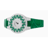 Health & Life Harmony Diamond Watch Energy Protection of Round Diamond Green Leather Energy Healing Watch