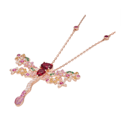 Beauty & Life Harmony Breastpin Energy Protection of Dragonfly Colored Gem Energy Heal Art Breastpin
