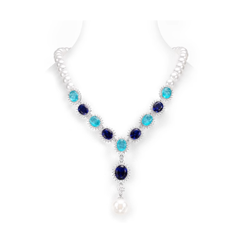 Oriental Pearl Necklace Buddha Energy Protection of White Sapphire Green Gems Energy Heal Pearl Necklace Oriental Pearl Necklace Buddha Energy Protection of White Sapphire Green Gems Energy Heal Pearl Necklace
