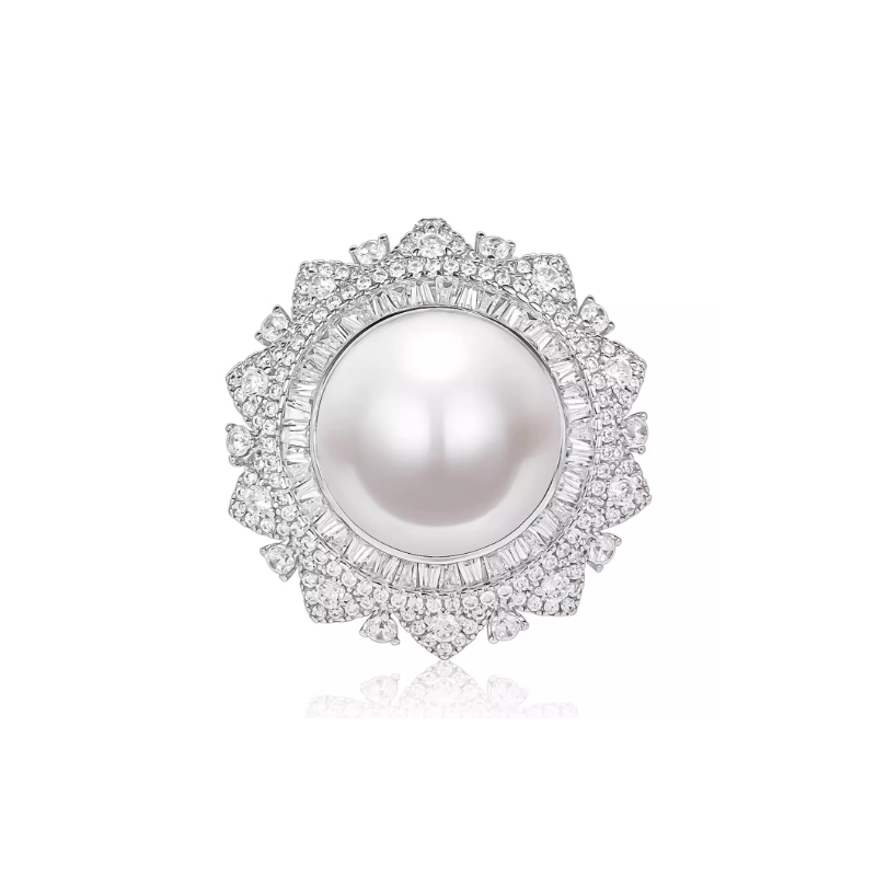 Oriental Pearl Ring Buddha Energy Protection of Classic White Diamond Energy Heal Pearl Ring Oriental Pearl Ring Buddha Energy Protection of Classic White Diamond Energy Heal Pearl Ring