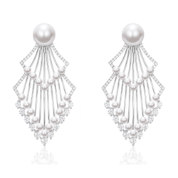 Oriental Pearl Earring Buddha Energy Protection of White Geometry Energy Heal Pearl Earring