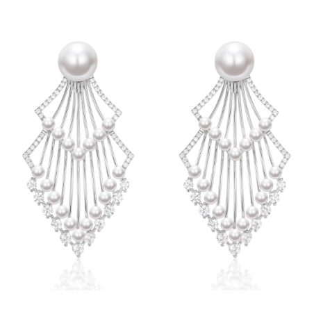 Oriental Pearl Earring Buddha Energy Protection of White Geometry Energy Heal Pearl Earring