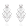 Oriental Pearl Earring Buddha Energy Protection of White Geometry Energy Heal Pearl Earring