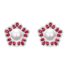 Oriental Pearl Earring Buddha Energy Protection of White Ruby Flowers All Way Energy Heal Pearl Earring