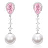 Oriental Pearl Earring Buddha Energy Protection of White Pear Cherry Pink Gem Energy Heal Pearl Earring