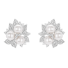 Oriental Pearl Earring Buddha Energy Protection of White 3 Beads Diamond Energy Heal Pearl Earring