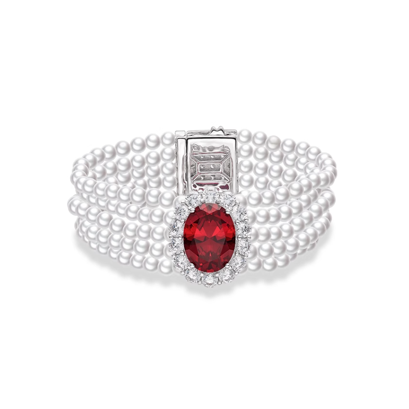 Oriental Pearl Bracelet Buddha Energy Protection of White 5 Rows Oval Ruby Energy Heal Pearl Bracelet Oriental Pearl Bracelet Buddha Energy Protection of White 5 Rows Oval Ruby Energy Heal Pearl Bracelet
