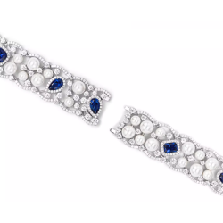 Oriental Pearl Bracelet Buddha Energy Protection of White Heart Sapphire Diamond Energy Heal Pearl Bracelet