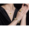 Oriental Pearl Bracelet Buddha Energy Protection of Gold Emerald Gems Flower Energy Heal Pearl Bracelet