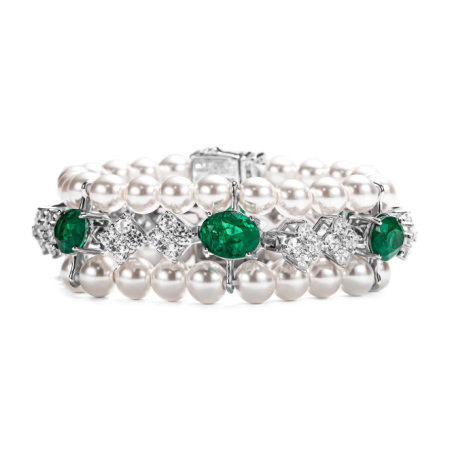 Oriental Pearl Bracelet Buddha Energy Protection of White Emerald Gems Diamond Energy Heal Pearl Bracelet